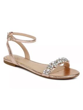 Jewel Badgley Mischka Ohara Embellished Evening Flat Sandals